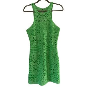 Lilly Pulitzer Jamie Knit Lace Racerback Green Mini Dress Large